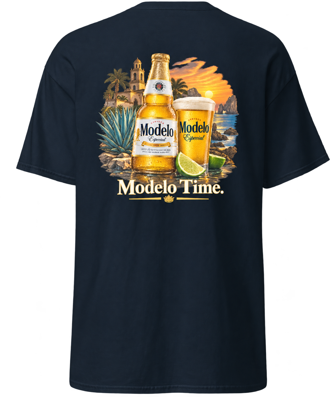 Example custom graphic printed on a dark T-shirt